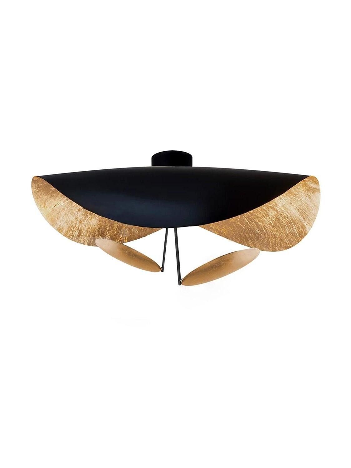 Solenena lámpara de techo Solena con abatidor curvado y interior dorado