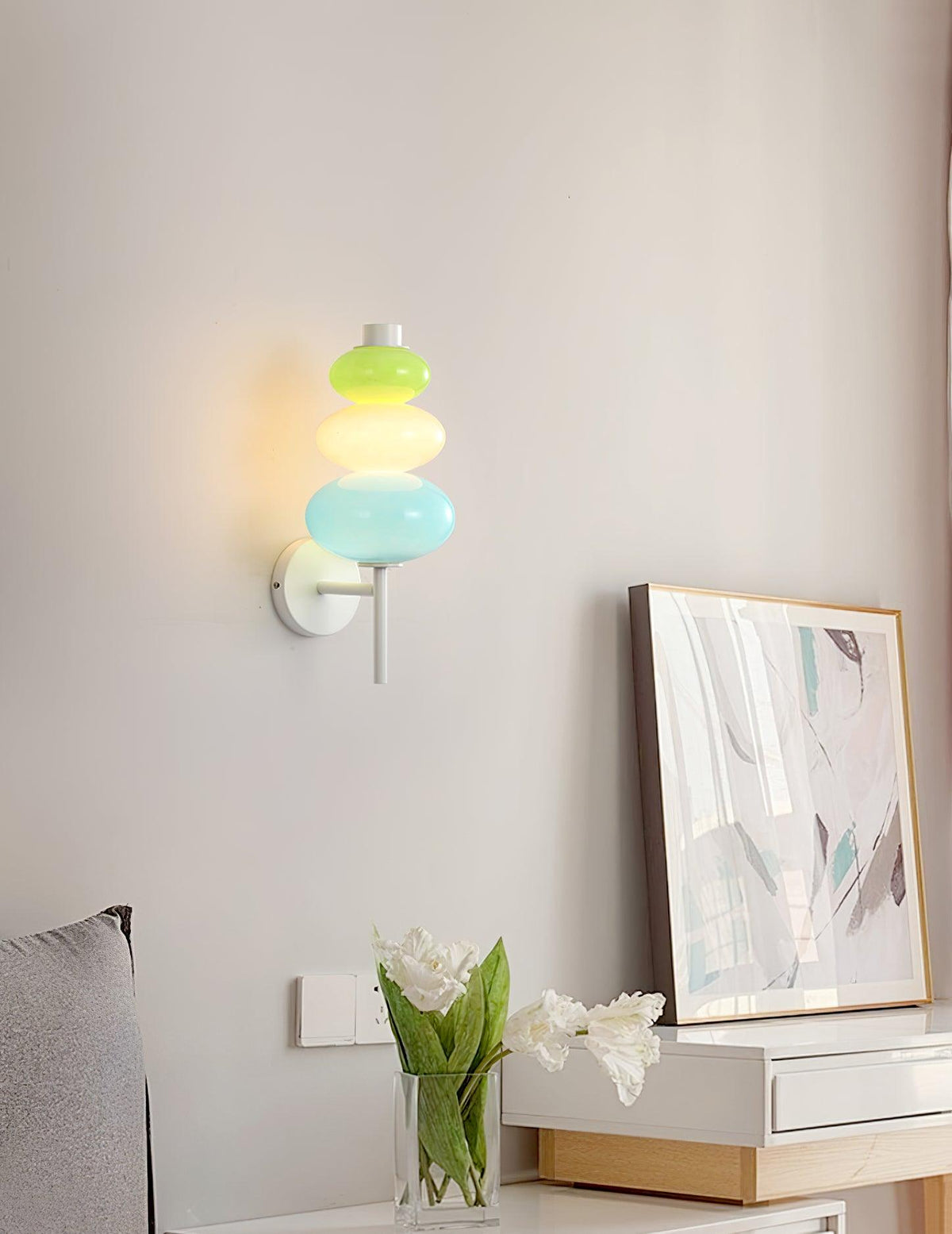 Pebble aplique de pared moderno de vidrio