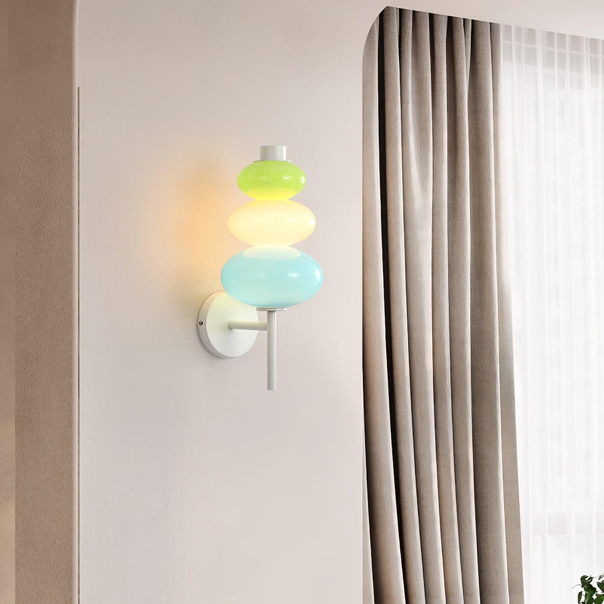 Pebble aplique de pared moderno de vidrio