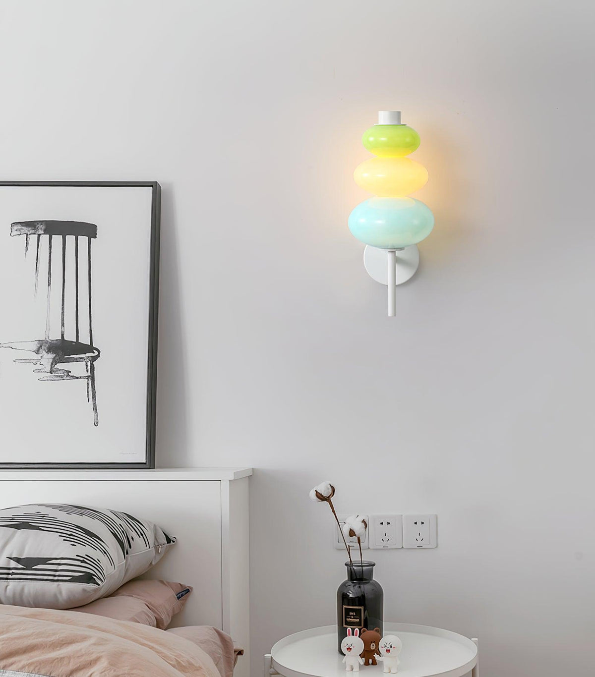 Pebble aplique de pared moderno de vidrio