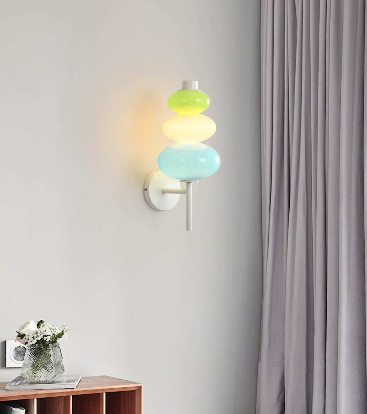 Pebble aplique de pared moderno de vidrio