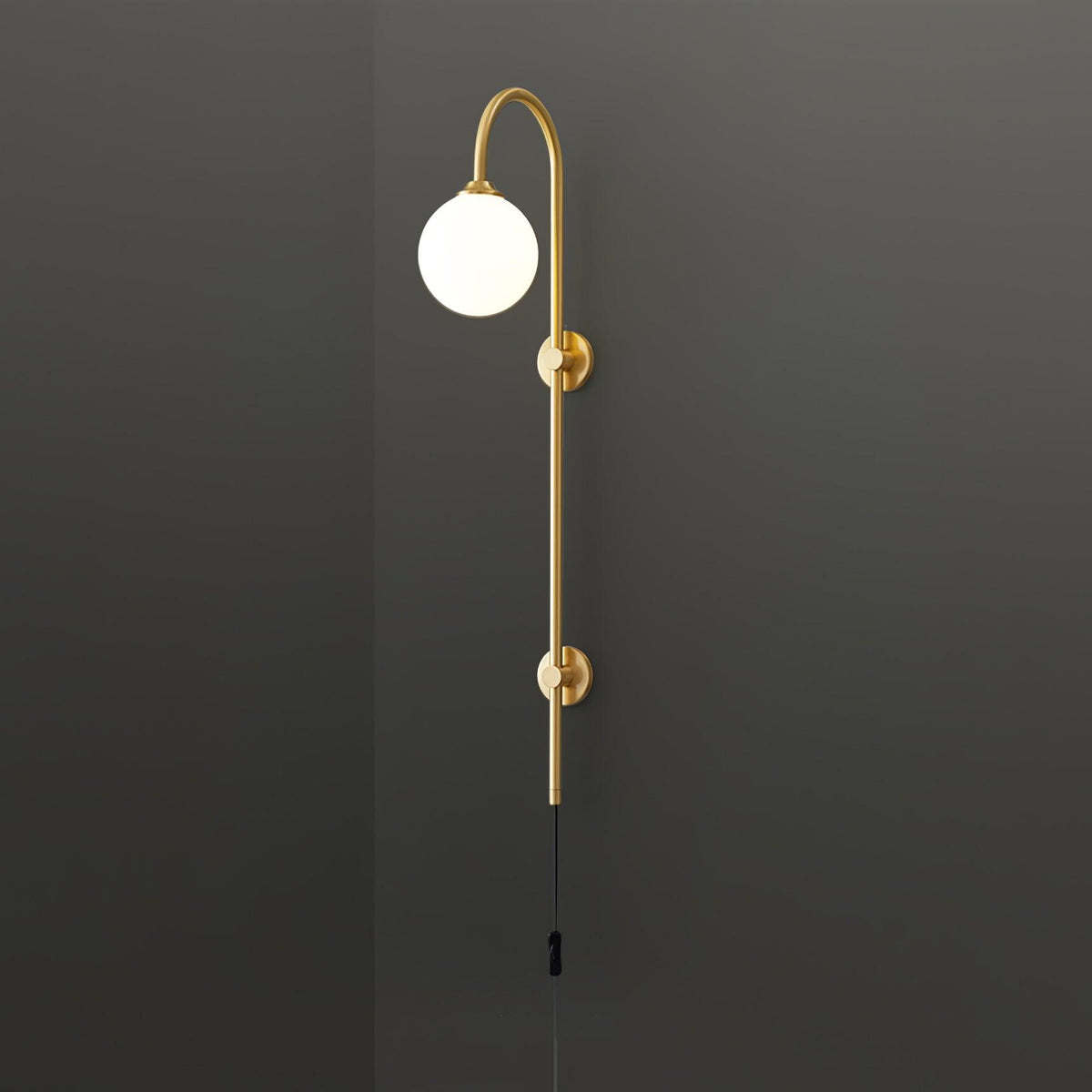 Evshaia aplique de pared Premium elegancia Globo con bombilla enchufable de latón y vidrio