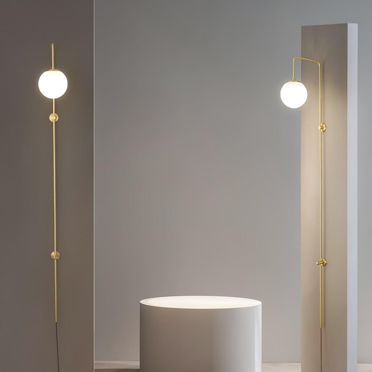 Evshaia aplique de pared Premium elegancia Globo con bombilla enchufable de latón y vidrio