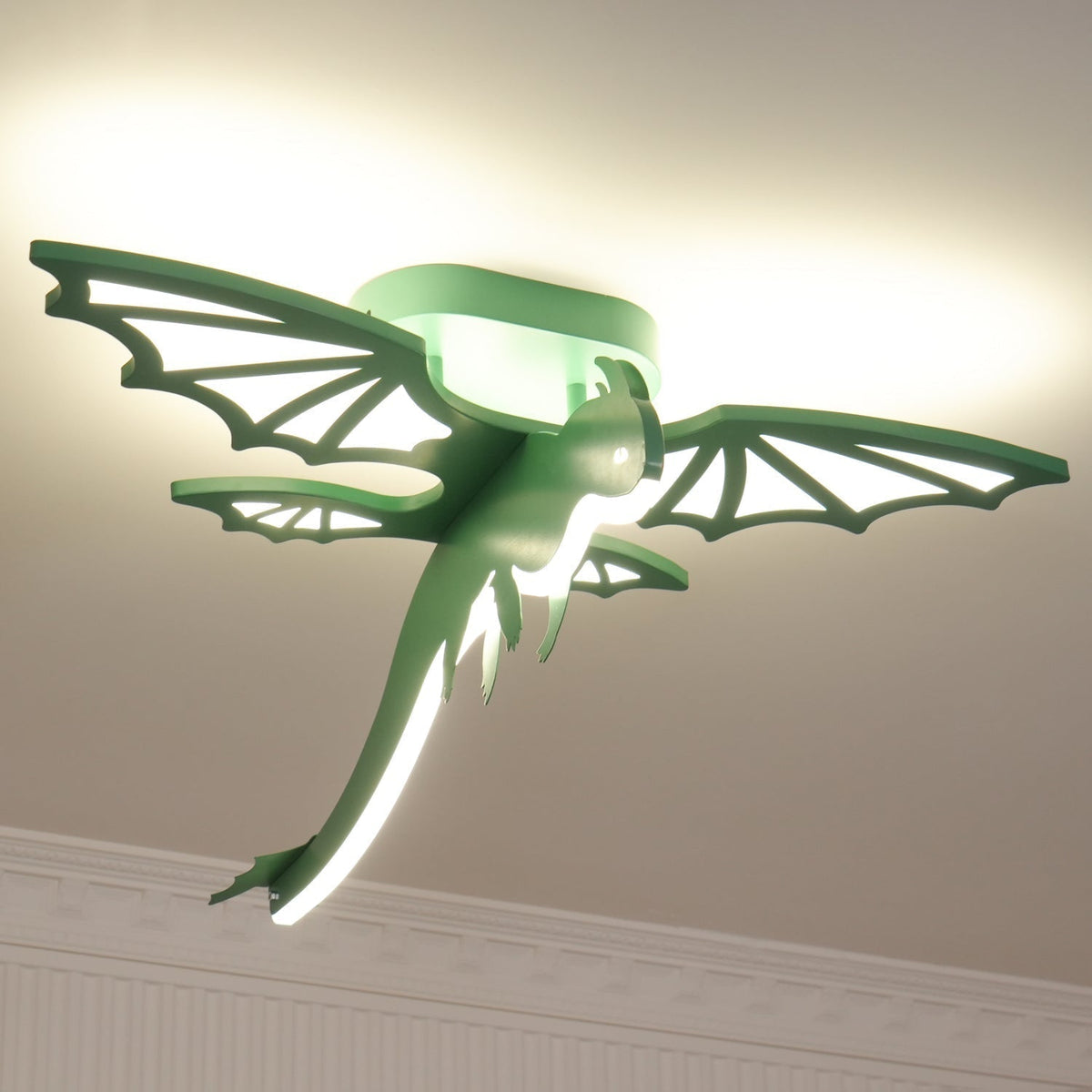 Miriora lámpara de techo verde Dinosaur LED