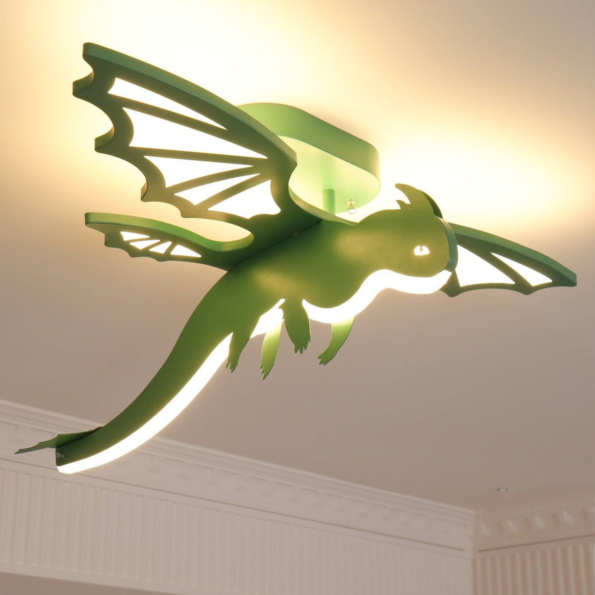 Miriora lámpara de techo verde Dinosaur LED
