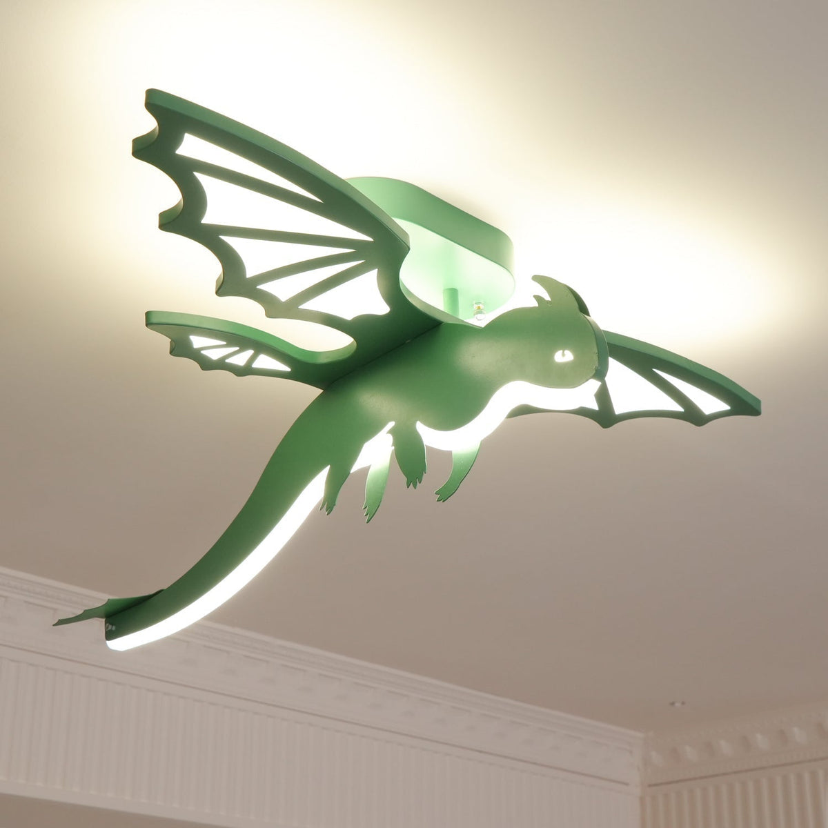 Miriora lámpara de techo verde Dinosaur LED