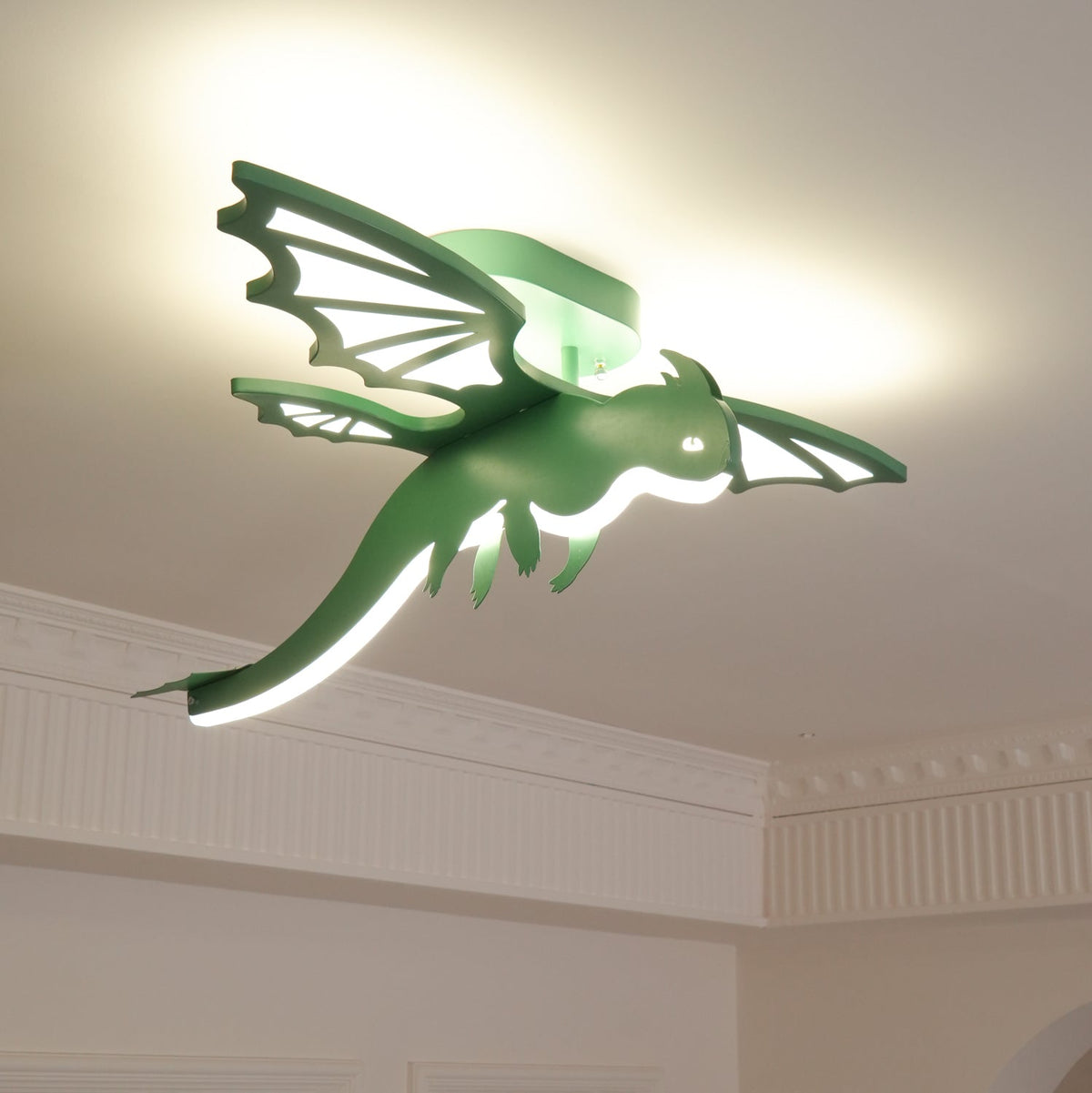 Miriora lámpara de techo verde Dinosaur LED