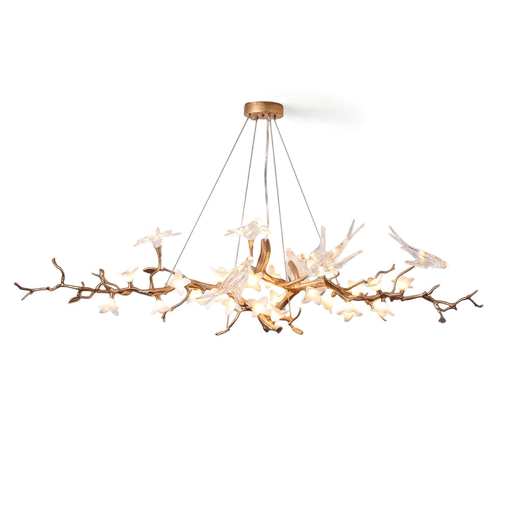 Elmscombe Lámpara de Araña Floral con Pájaros
