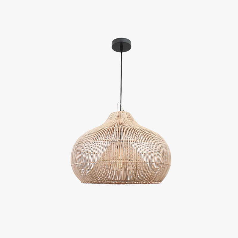 Muto Vintage Hecho a Mano Ratán Lámpara Colgante Natural Madera Salón