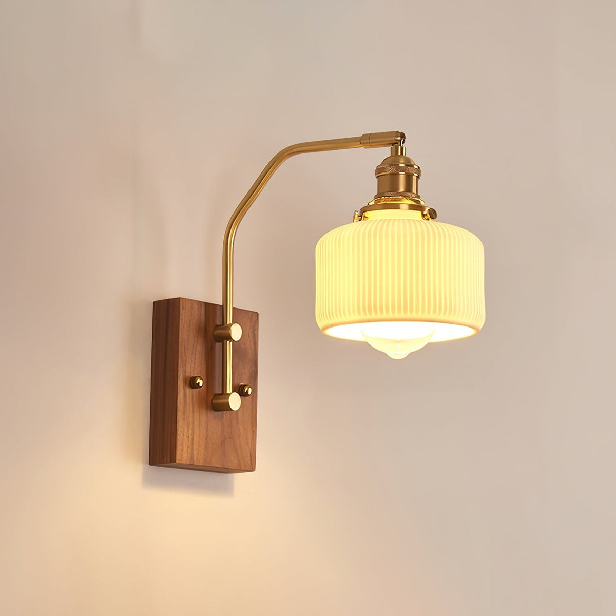 Umeris aplique de pared elegancia Vintage de madera nogal