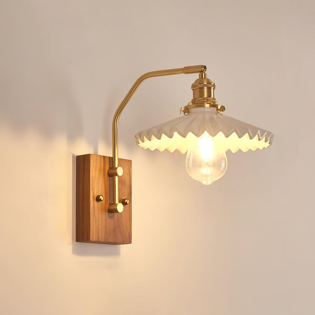 Umeris aplique de pared elegancia Vintage de madera nogal