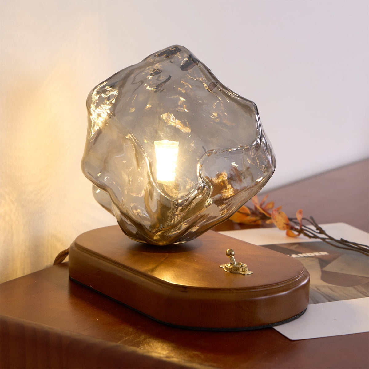 Maris lámpara de mesa artística de madera