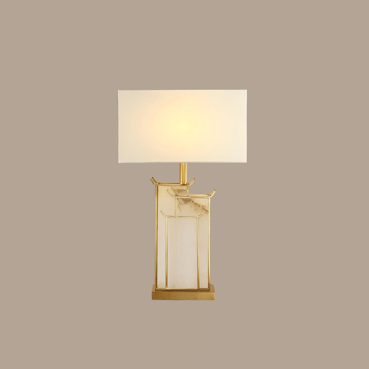 Nysilor lámpara de mesa rectangular de vidrio