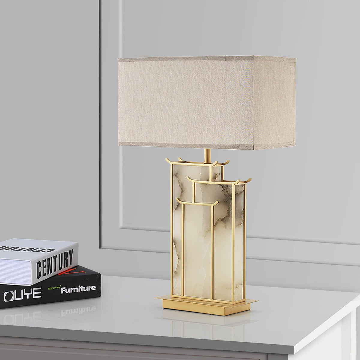 Nysilor lámpara de mesa rectangular de vidrio
