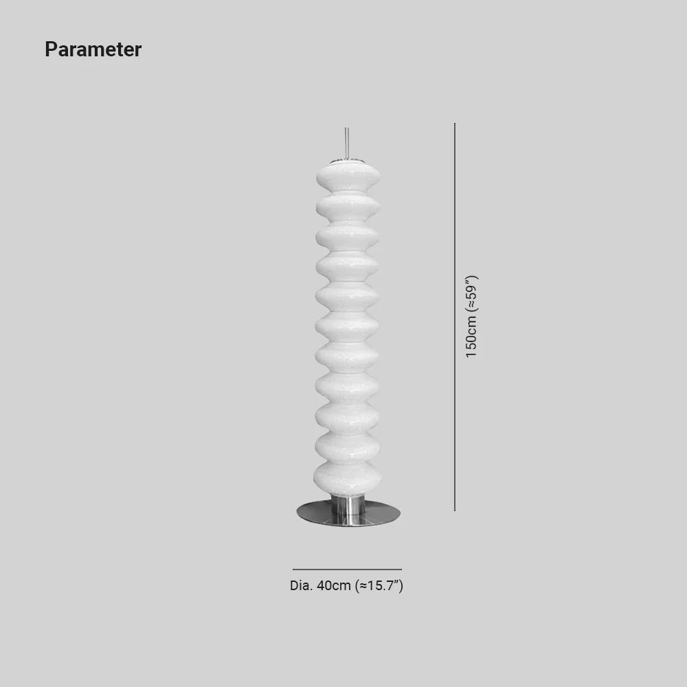 Mira Moderna Diseño Metal/Vidrio LED Lámpara de Pie Blanca