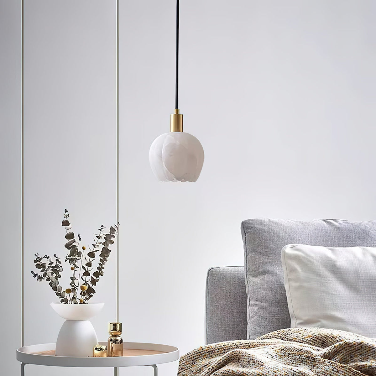 Ritta Pendant Light Flower-shaped Alabaster