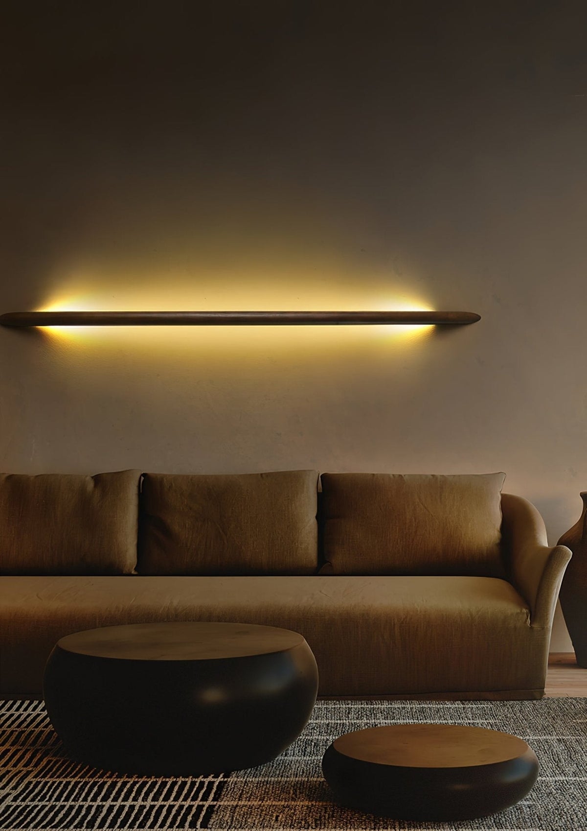 Evvinos aplique de pared moderno minimalista lineal de madera