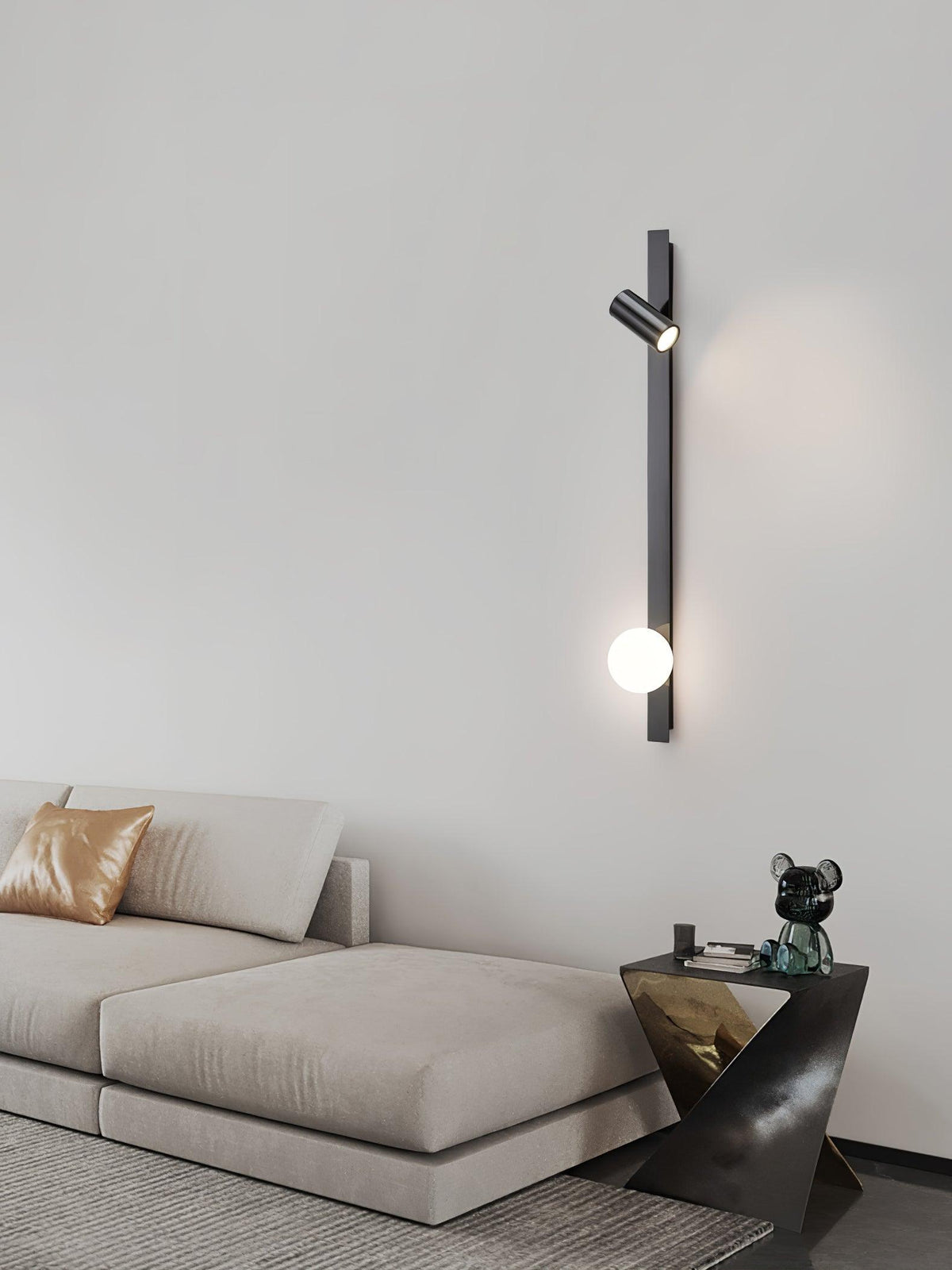 Aloz aplique de pared minimalista de vidrio y latón