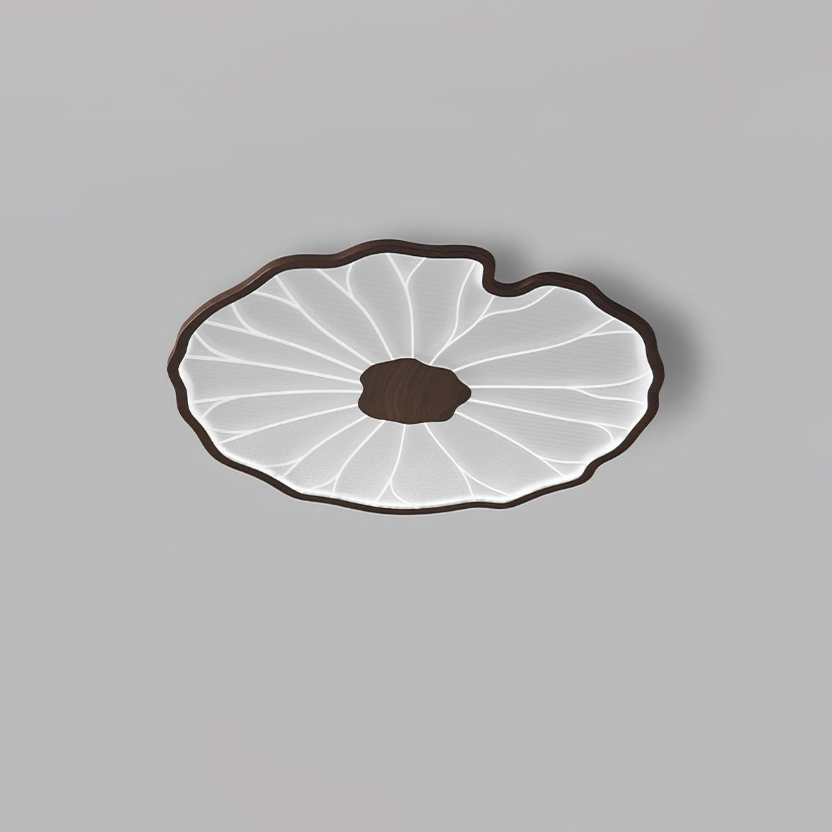 Rinorian lámpara de techo Lotus Leaf con acabado de madera