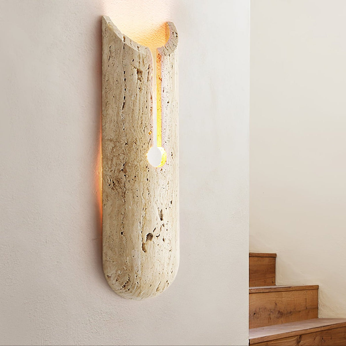 Norerette aplique de pared rústico en travertino