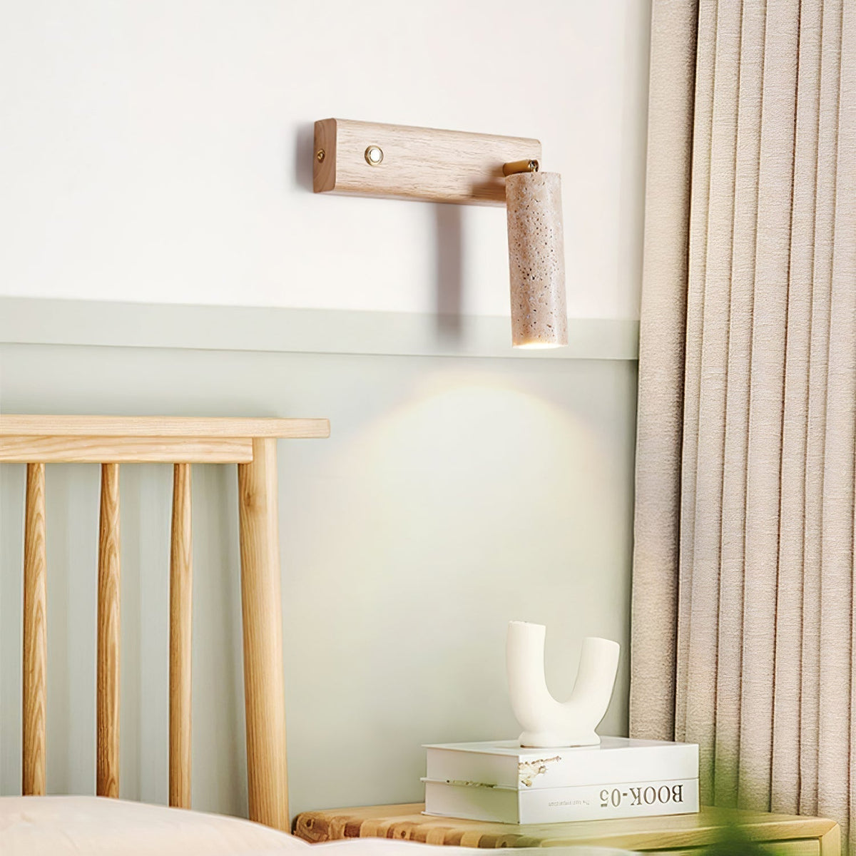Ornoria Aplique de pared Cilíndrica Travertino Foco Moderno