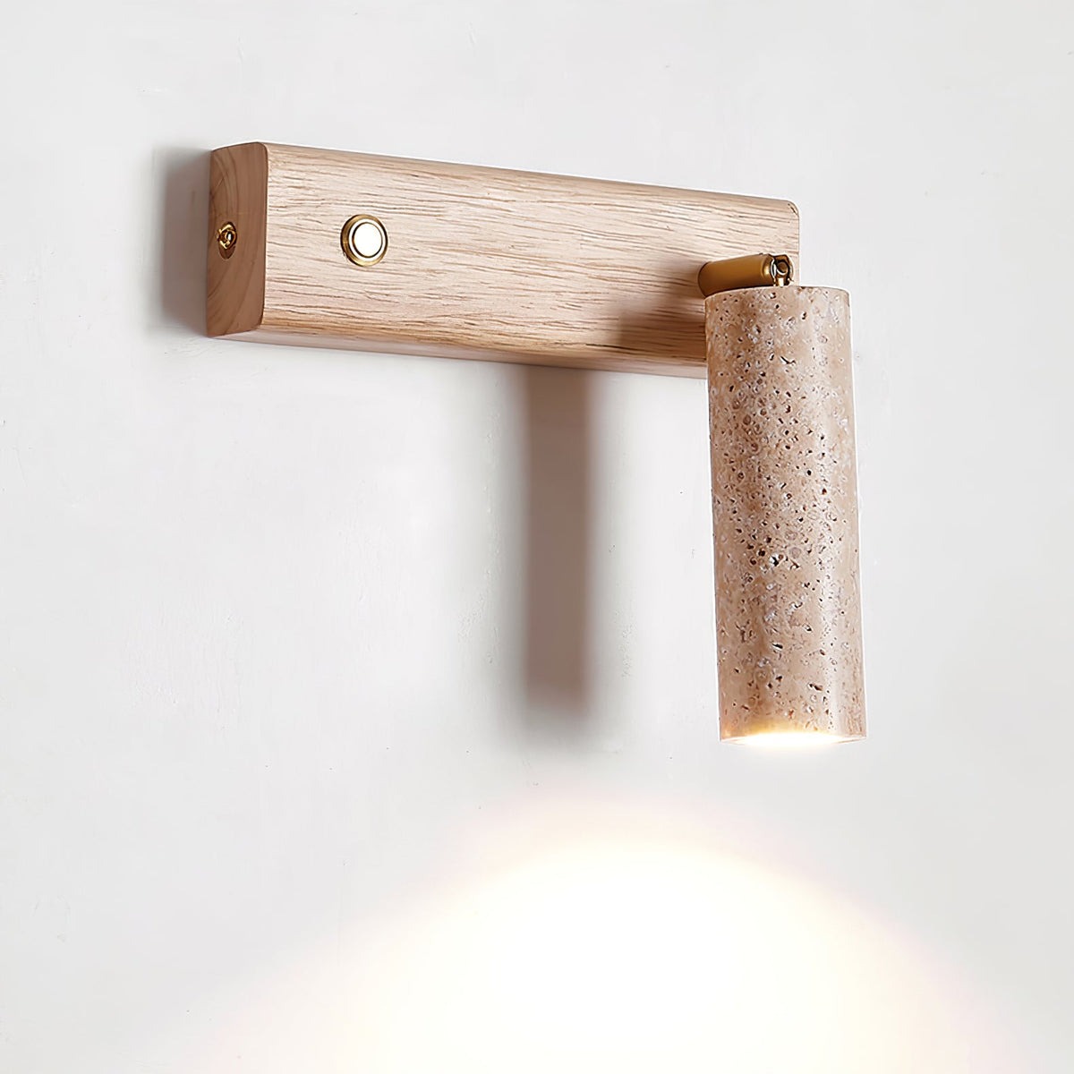 Ornoria Aplique de pared Cilíndrica Travertino Foco Moderno