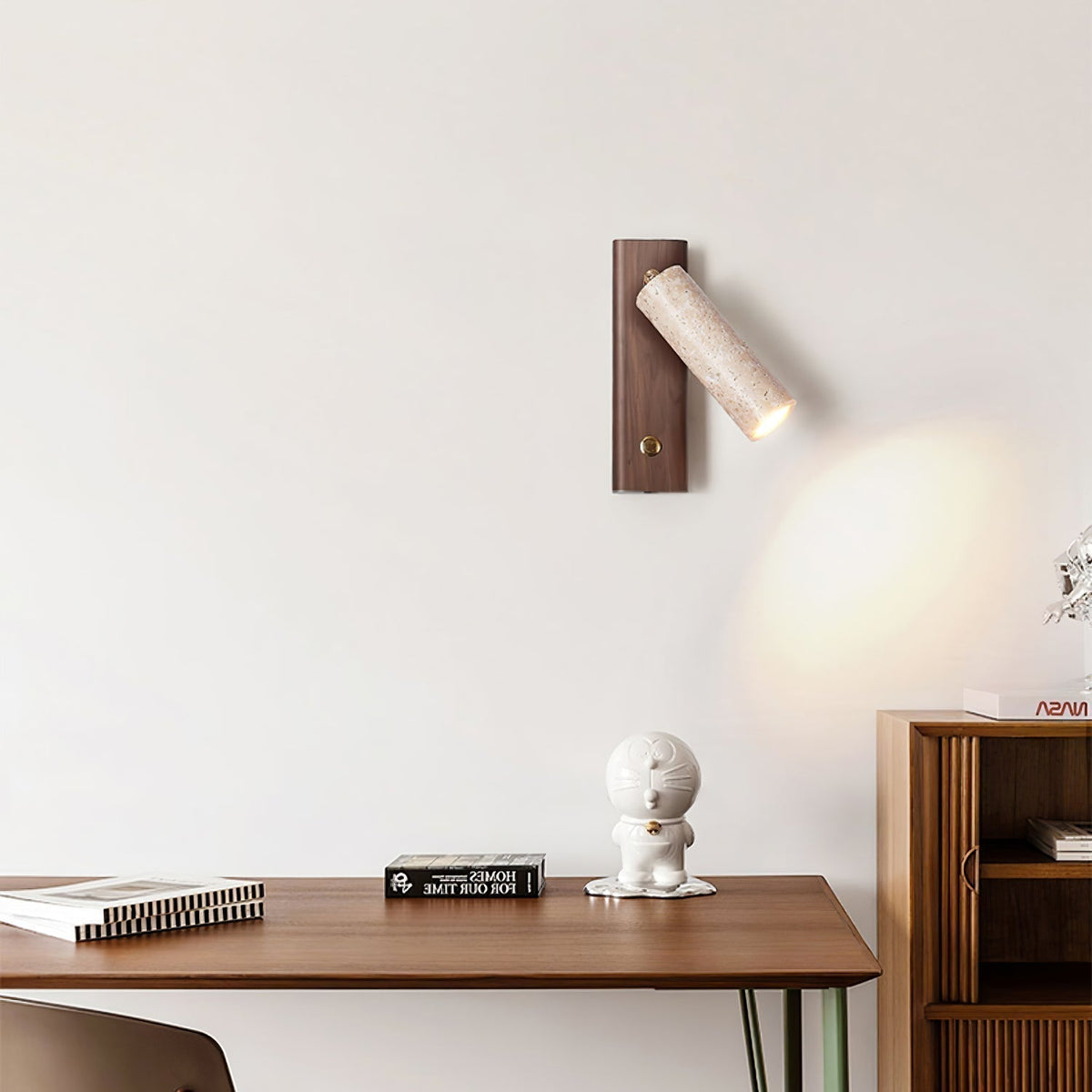 Ornoria Aplique de pared Cilíndrica Travertino Foco Moderno