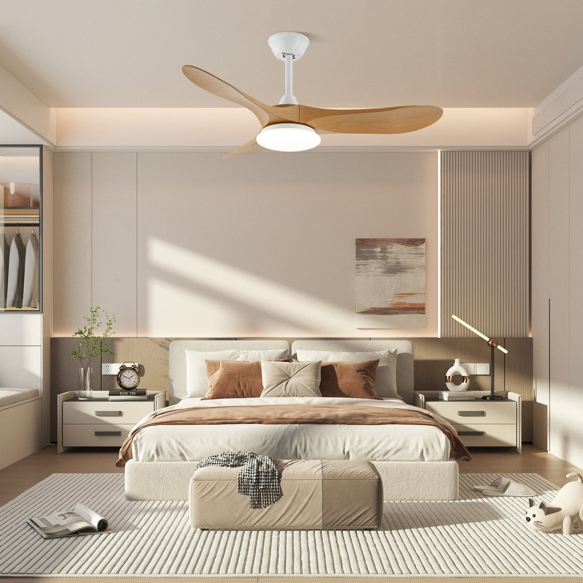Ventilador de Techo Moderno Velix de Madera con Luz