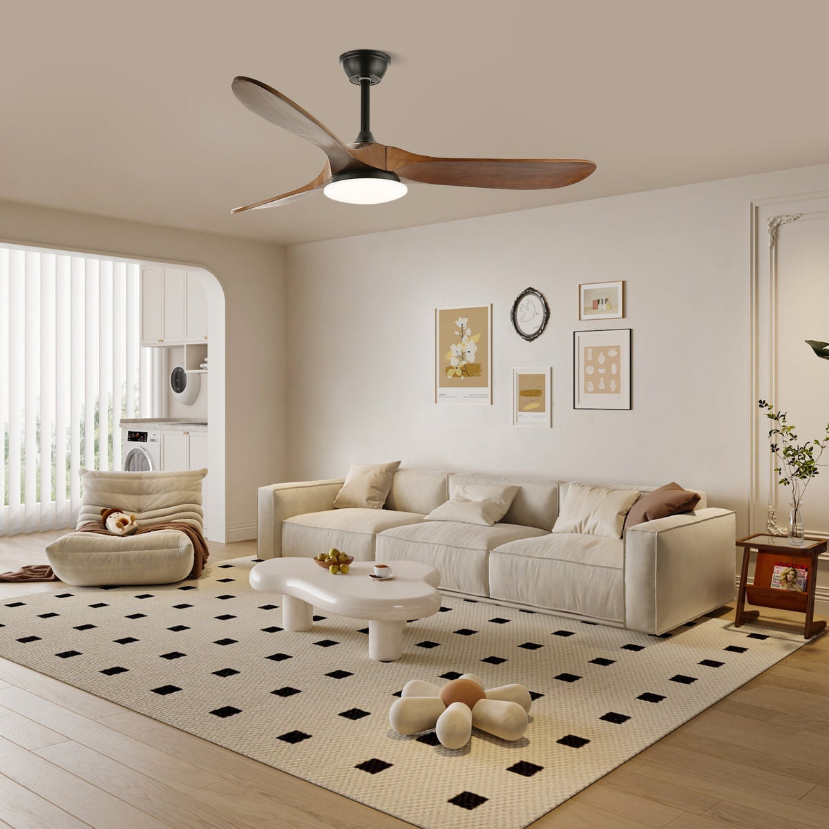 Ventilador de Techo Moderno Velix de Madera con Luz