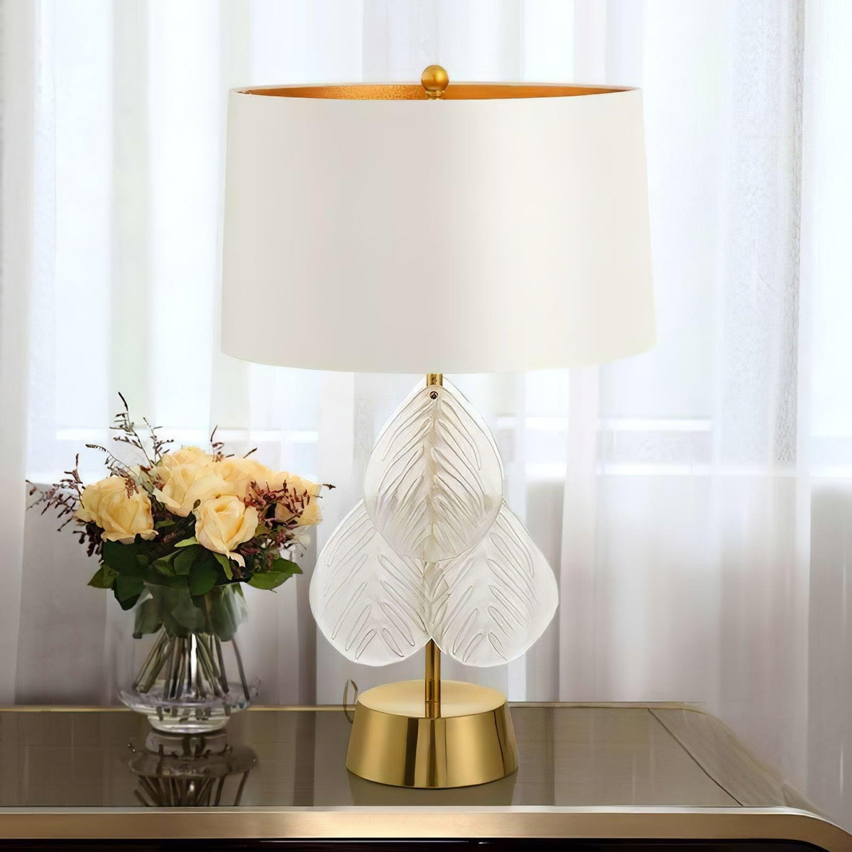 Velivaine lámpara de mesa elegante de vidrio