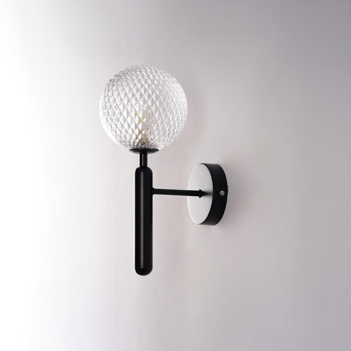 Kynlo aplique de pared con globos de vidrio claro estilo nórdico enchufable esfera