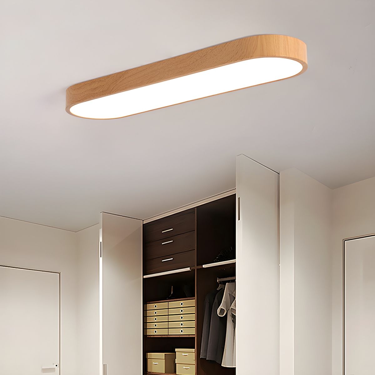 Javlen lámpara de techo moderna minimalista redondo de madera
