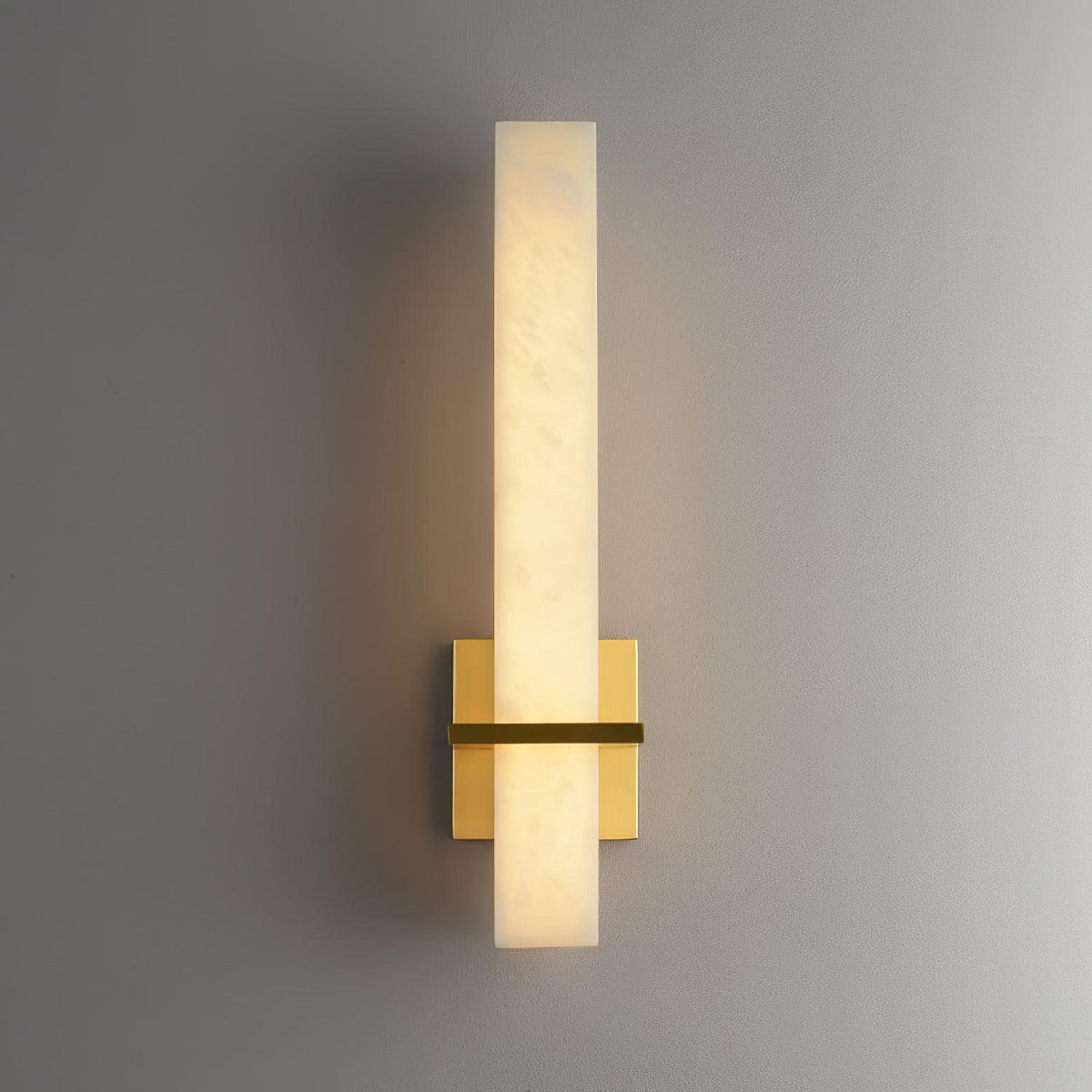 Eiriaya aplique de pared blanco alabastro latón moderno cuboide