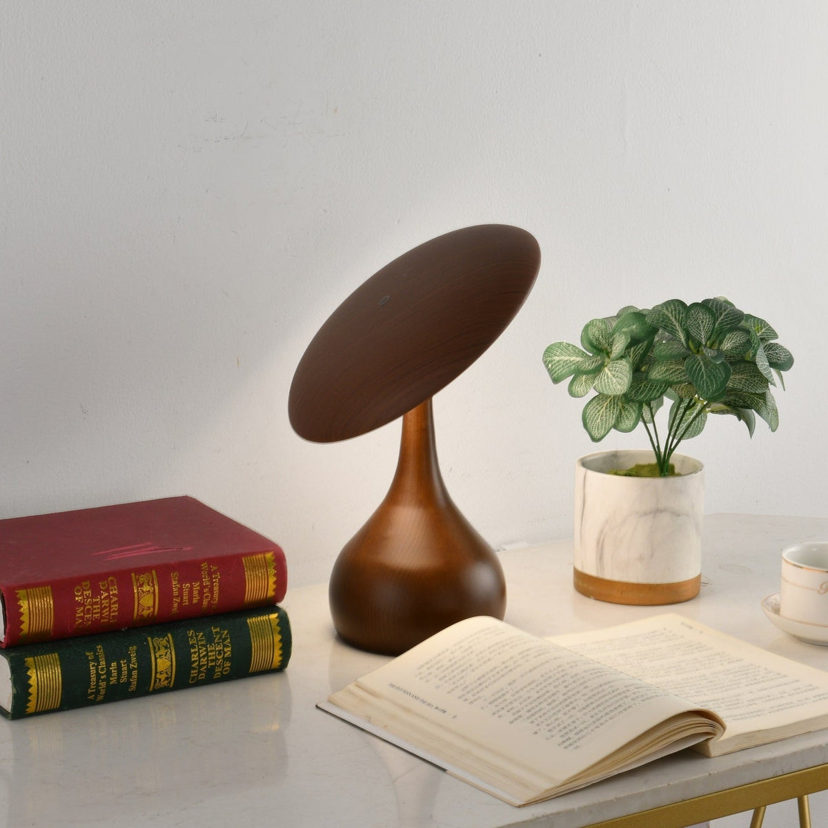 Orbis lámpara de mesa vintage de madera