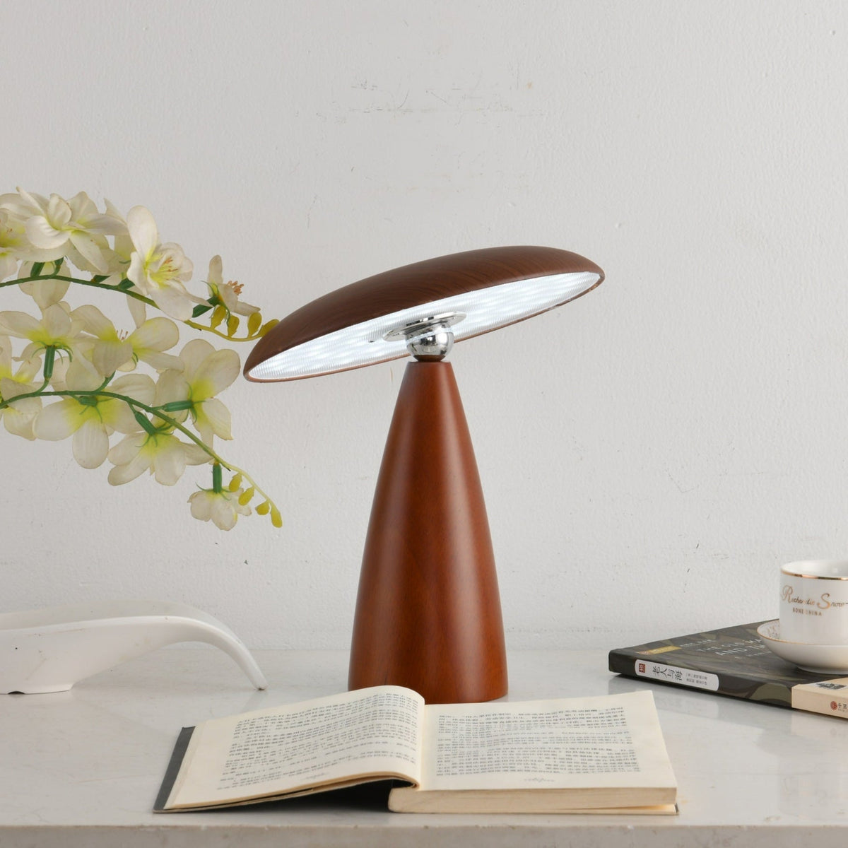 Orbis lámpara de mesa vintage de madera