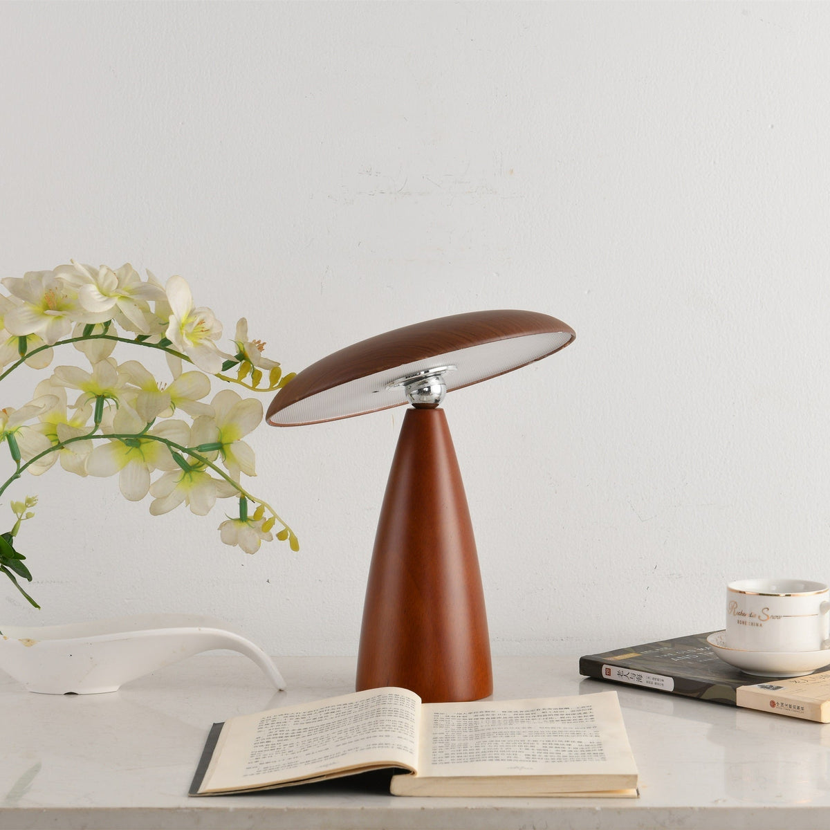 Orbis lámpara de mesa vintage de madera