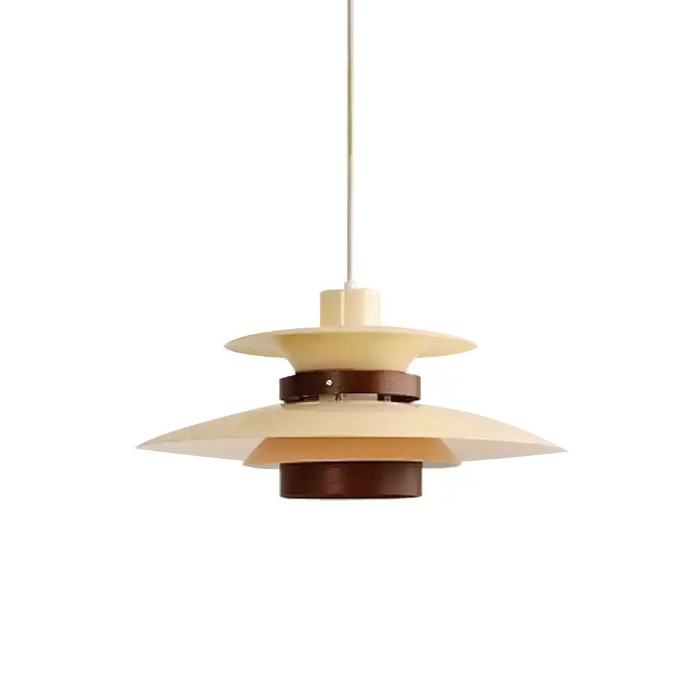 Xyla lámpara colgante de madera con pantalla superpuesta nórdica para comedor