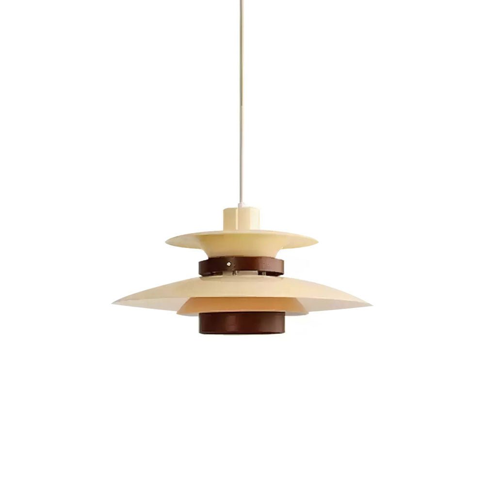Xyla lámpara colgante de madera con pantalla superpuesta nórdica para comedor