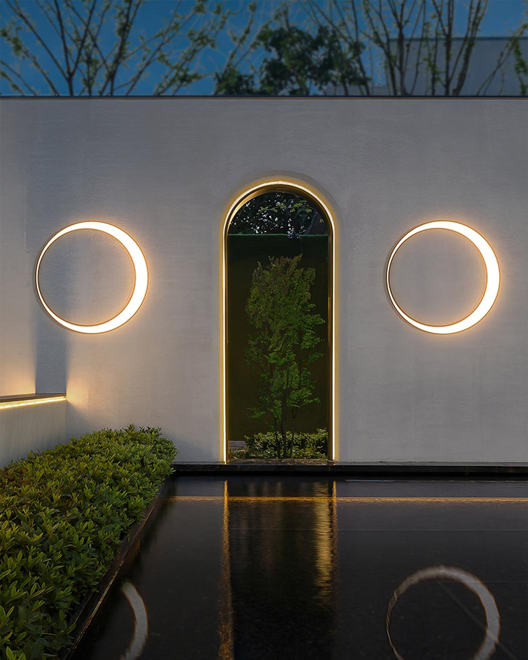 Noreliella aplique de pared circular LED exterior