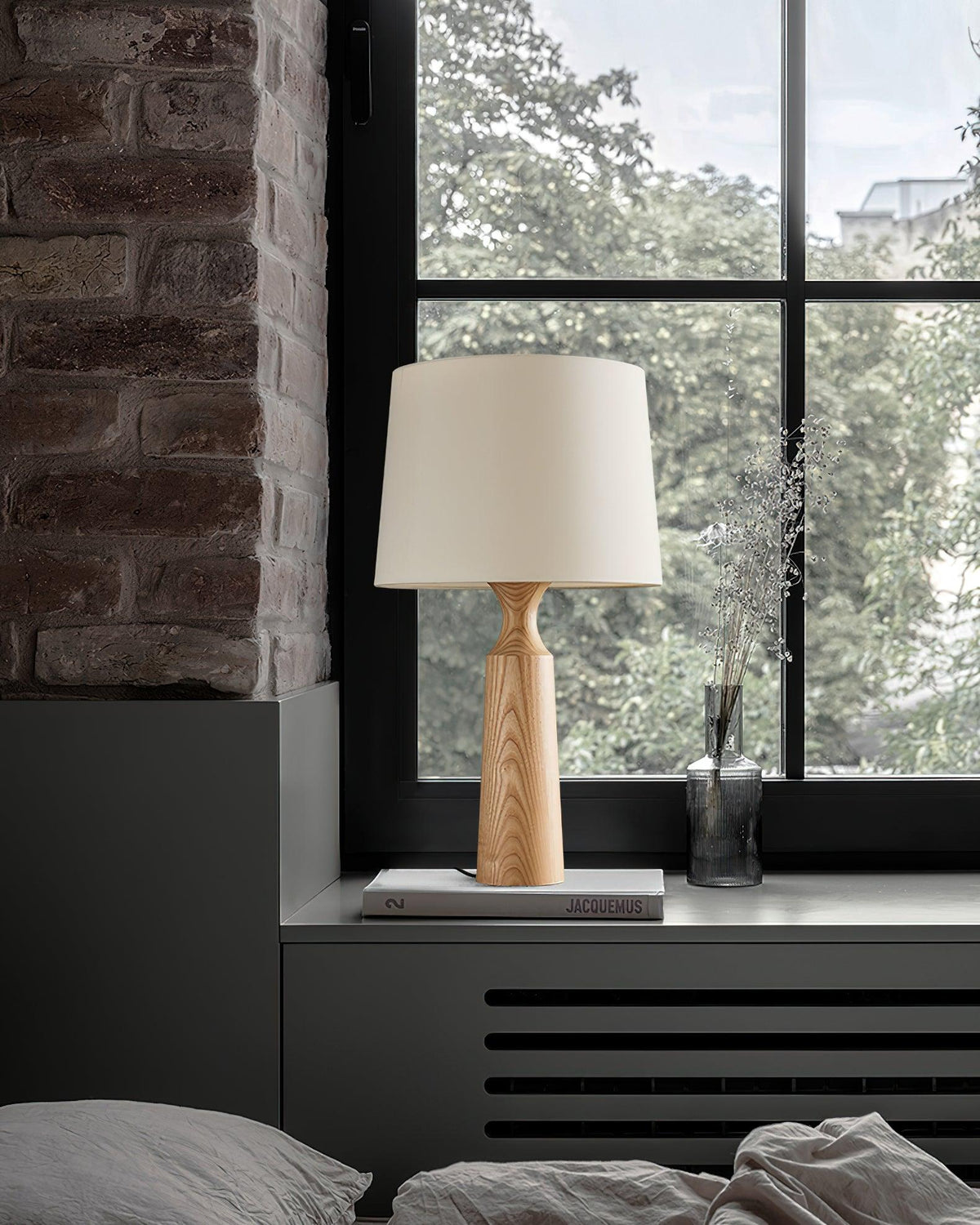 Harry lámpara de mesa contemporánea de madera