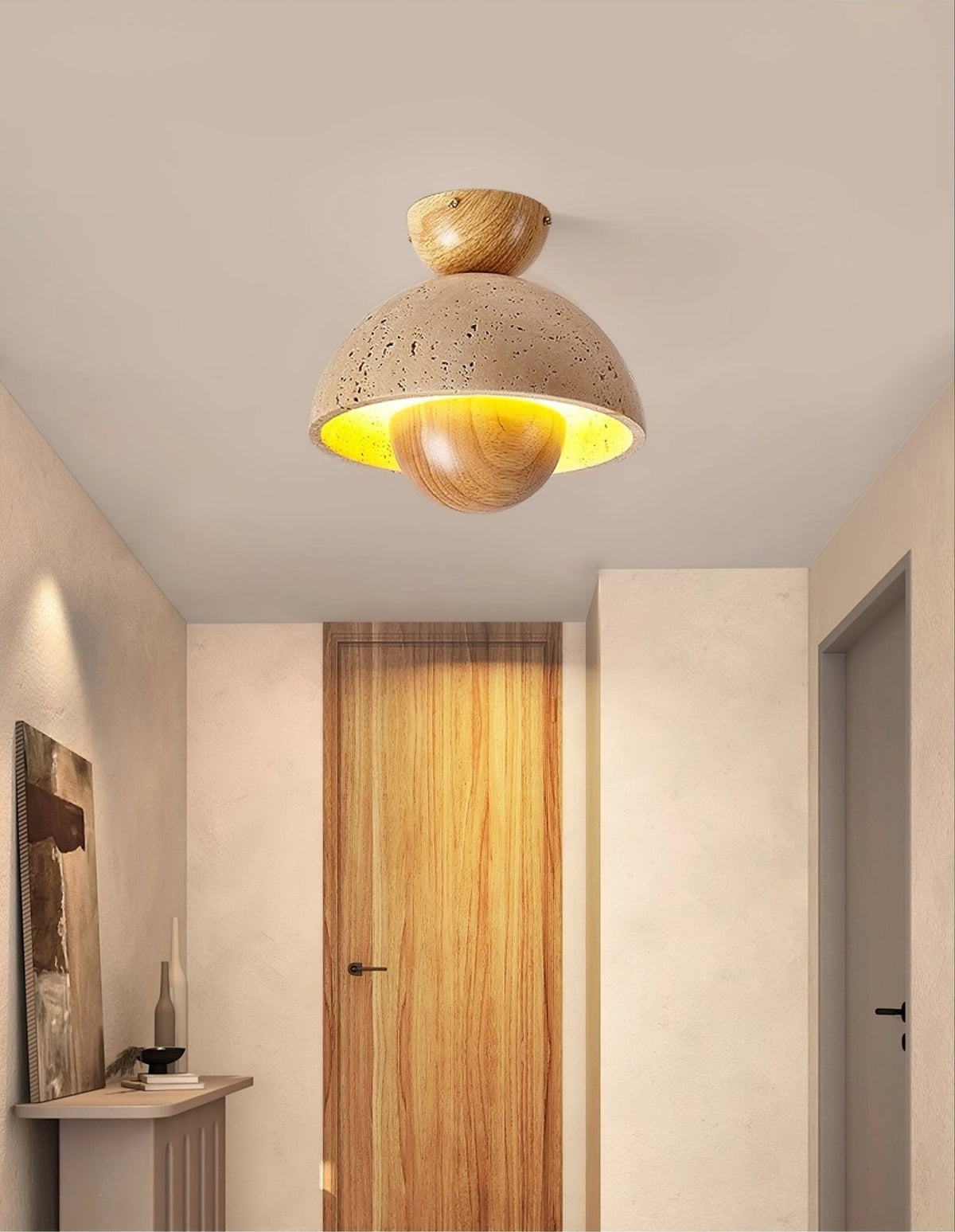 Tavivel travertino madera lámpara de techo