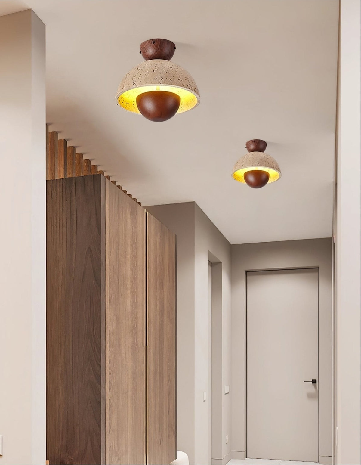 Tavivel travertino madera lámpara de techo
