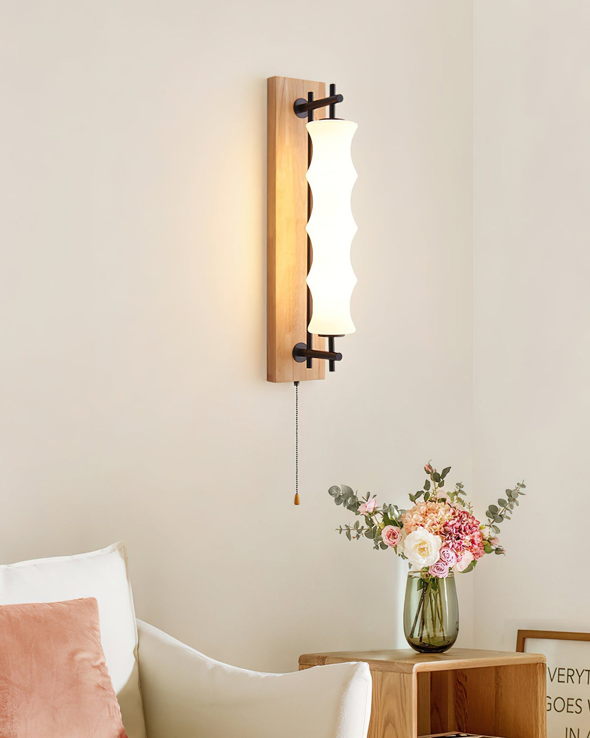 Eireelia aplique de pared con pantalla de vidrio ondulado