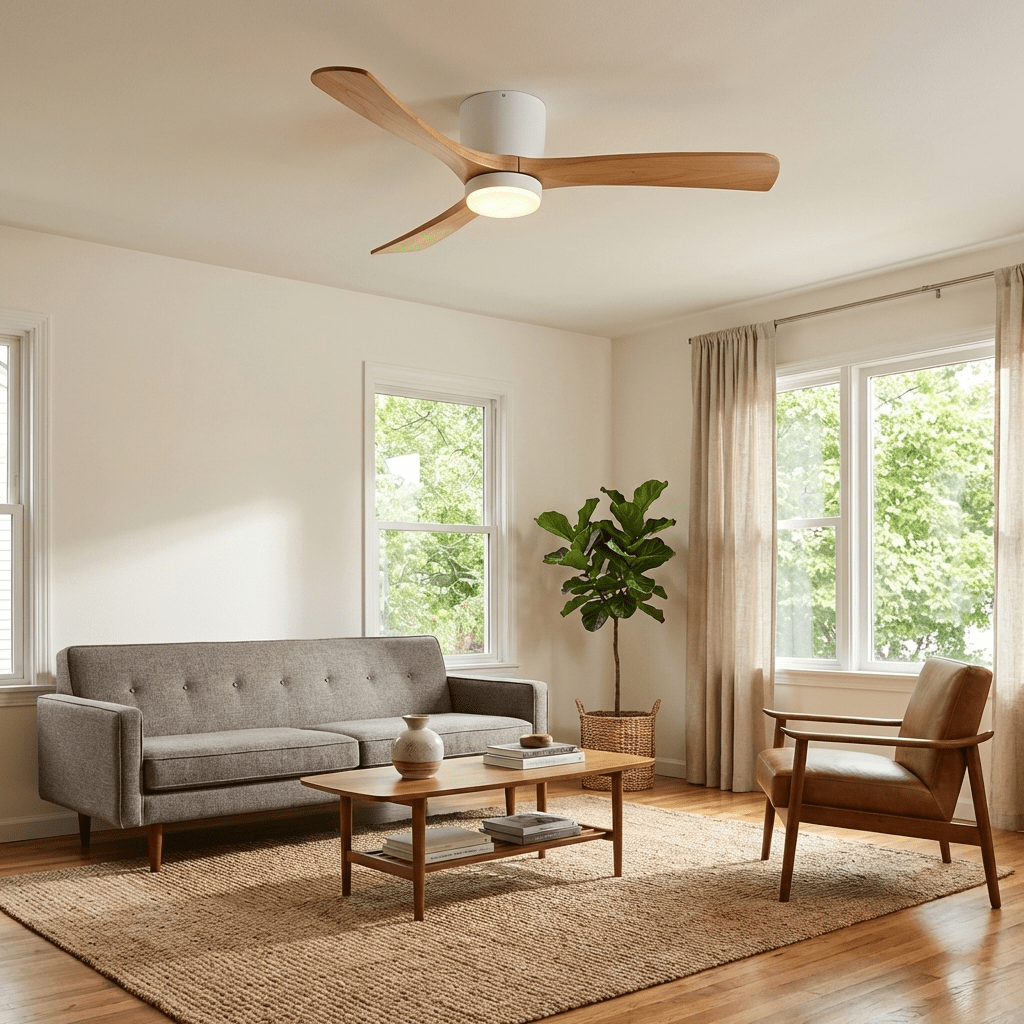 Ventilador de Techo con Luz Ezra Nórdico de Madera