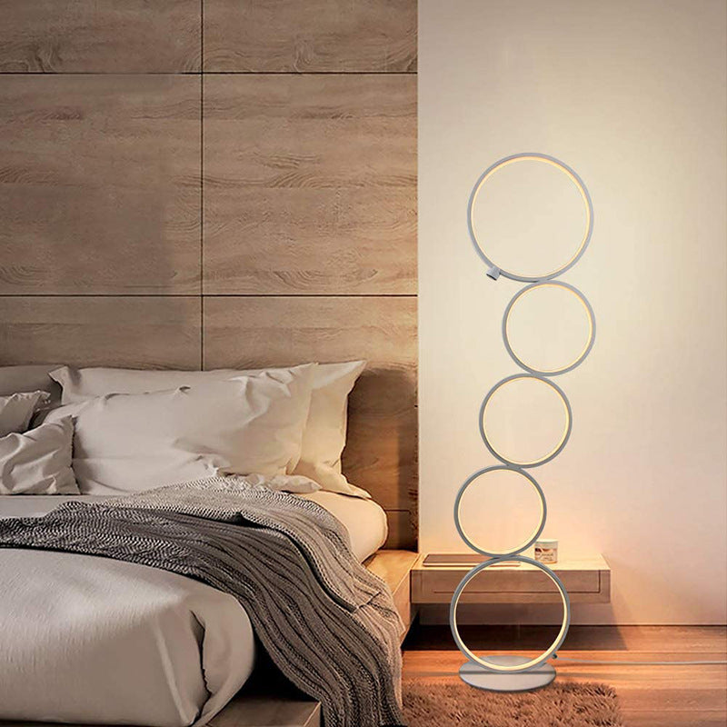 Mira Moderna Geométrico Metal/Silicio LED Lámpara de Pie Negra/Blanca