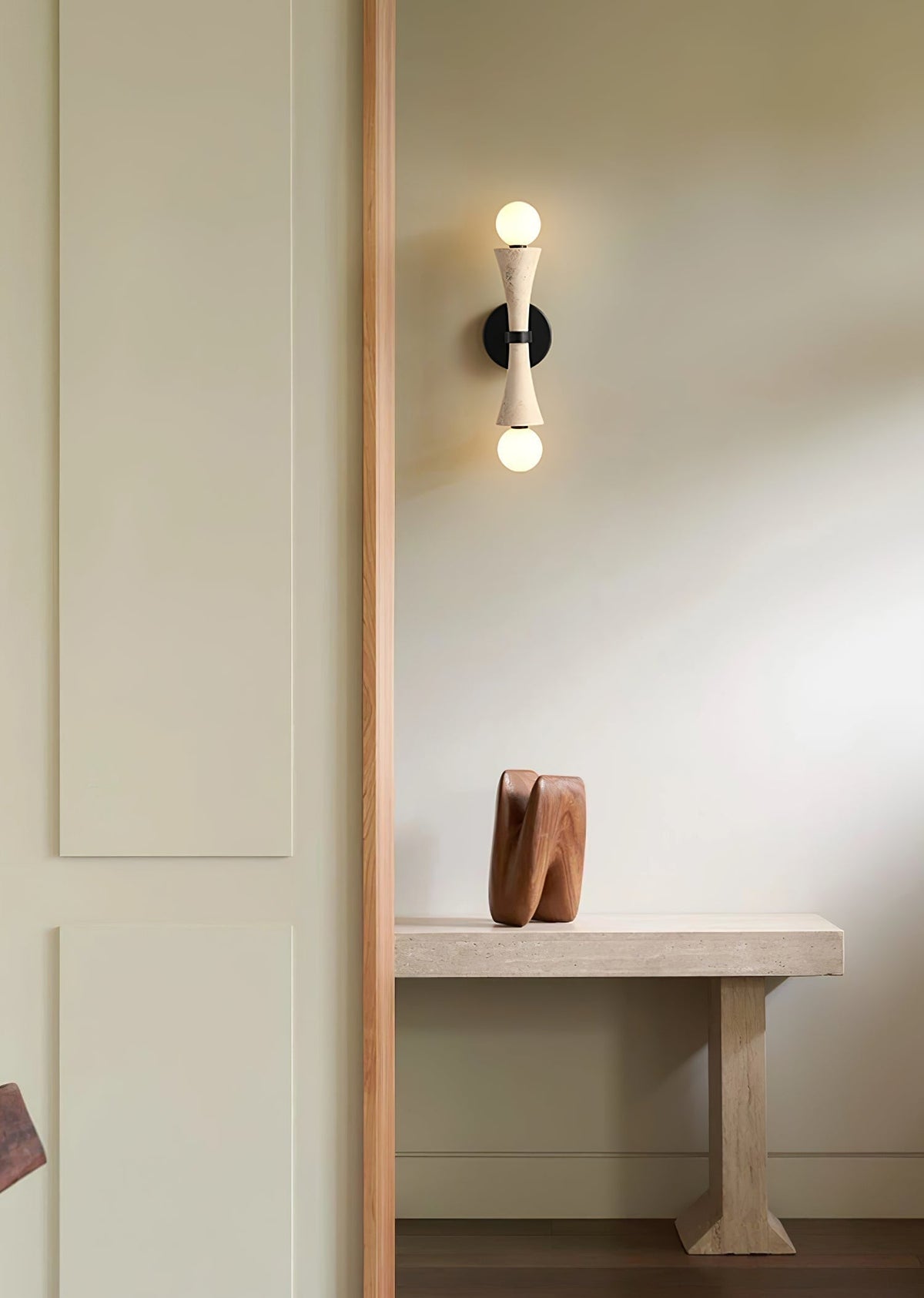 Oloriel aplique de pared escultórico de travertino