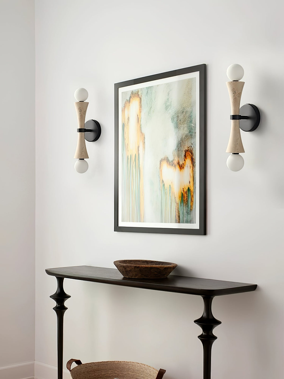 Oloriel aplique de pared escultórico de travertino