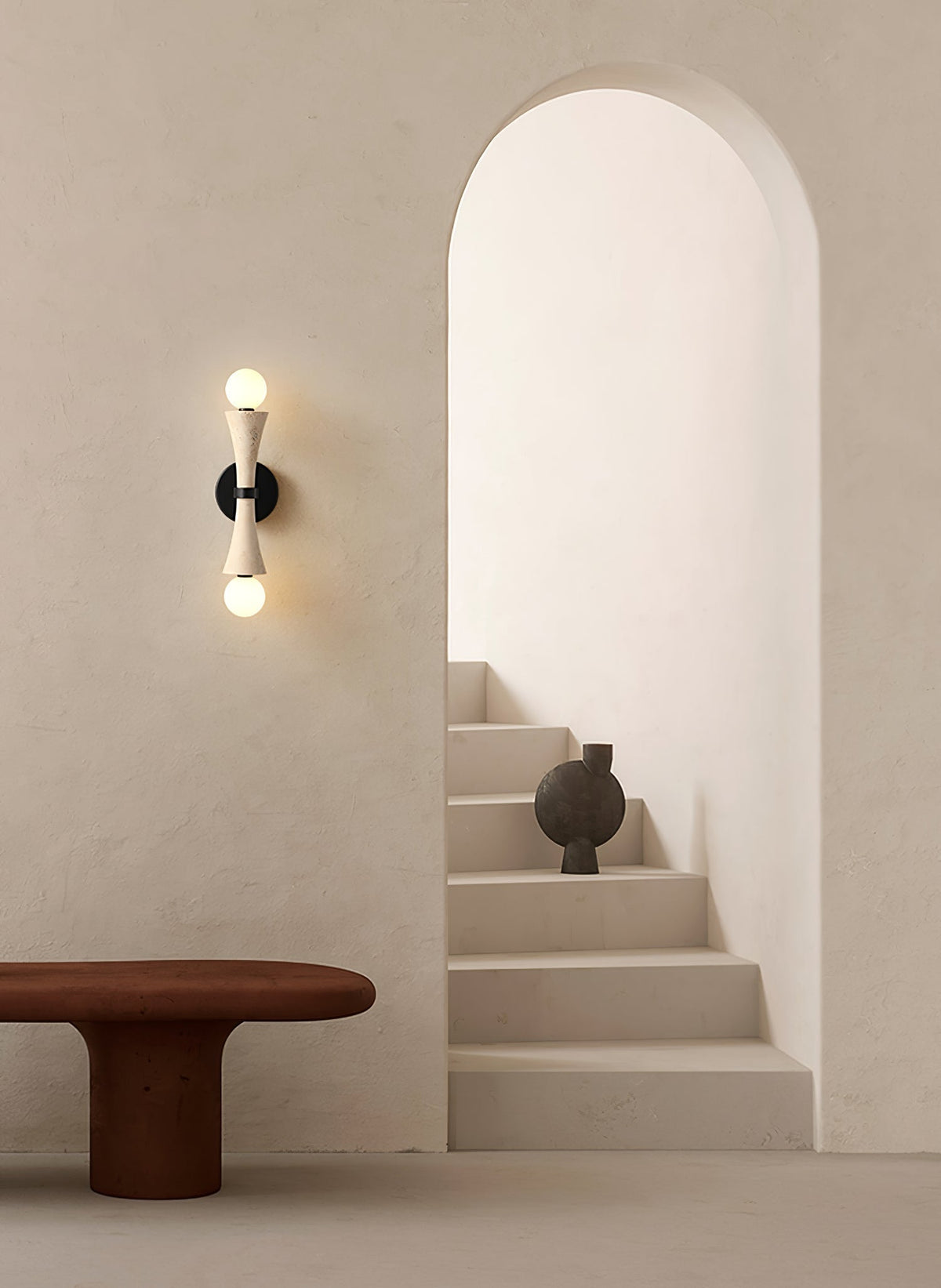 Oloriel aplique de pared escultórico de travertino