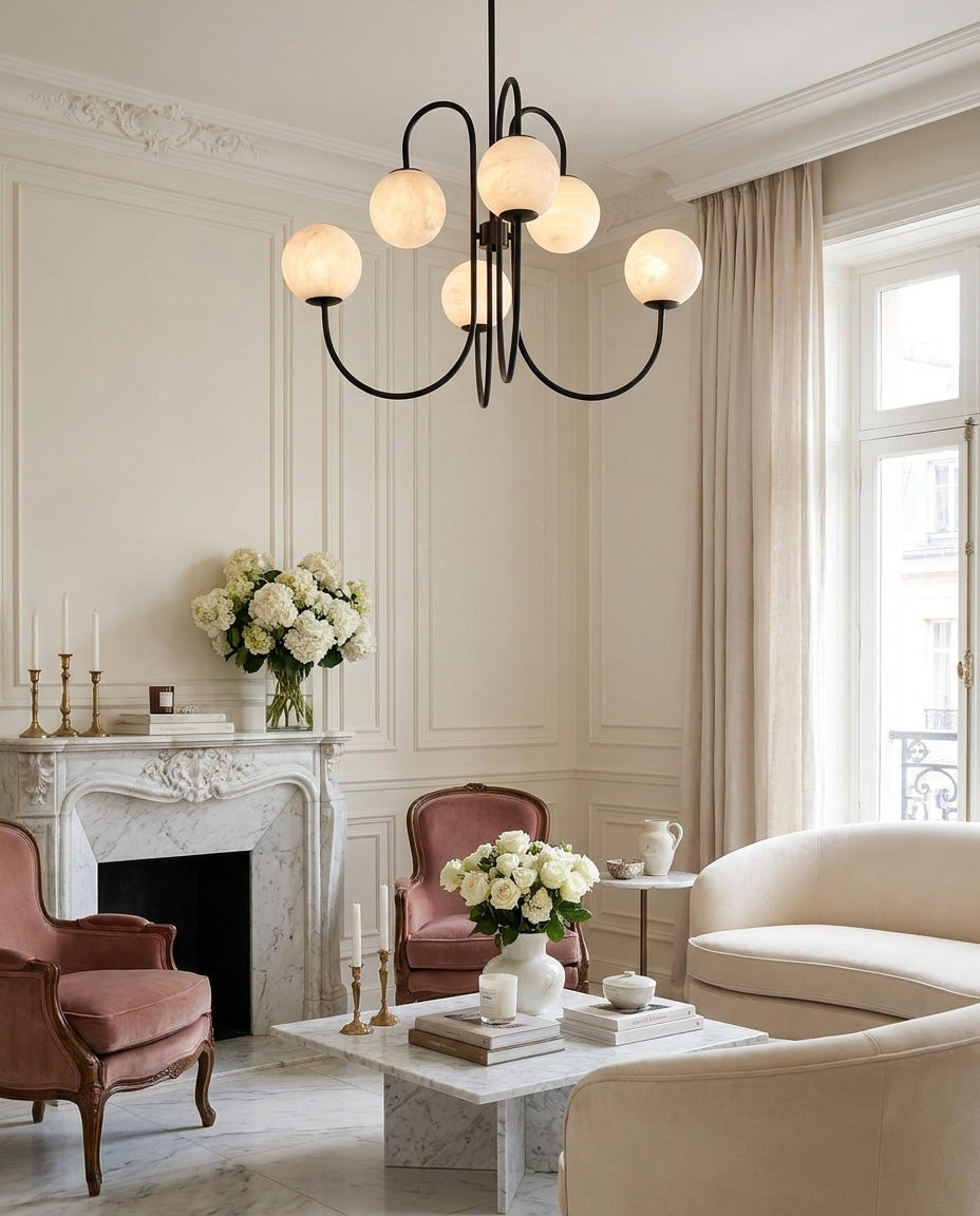 Lámpara de araña de alabastro Davenford