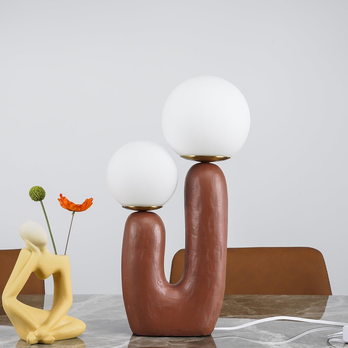 Elyrain lámpara de mesa artística de resina
